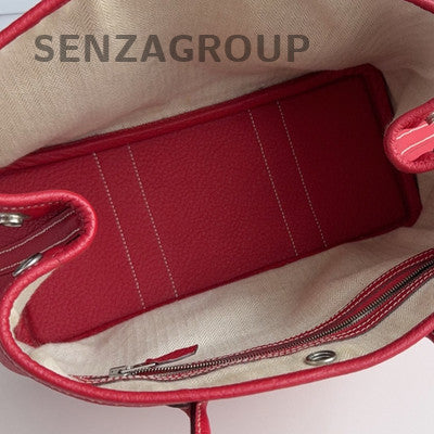 Hermès Garden Party 30 Red Silver Hardware Tote Bag Women Fashion