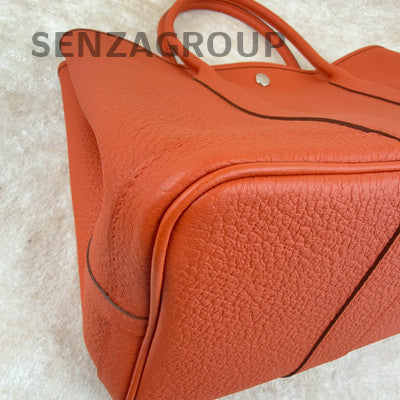 Hermès Garden Party 36 Tote Bag Orange Palladium Hardware Women's Fashion