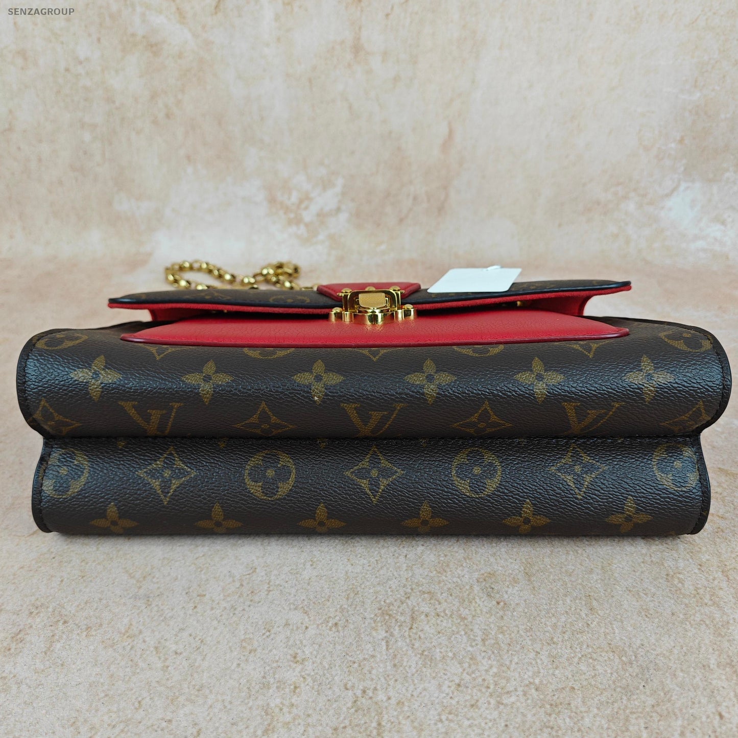 Louis Vuitton Victoire Monogram Red Chain Shoulder Crossbody Bag Women Classic