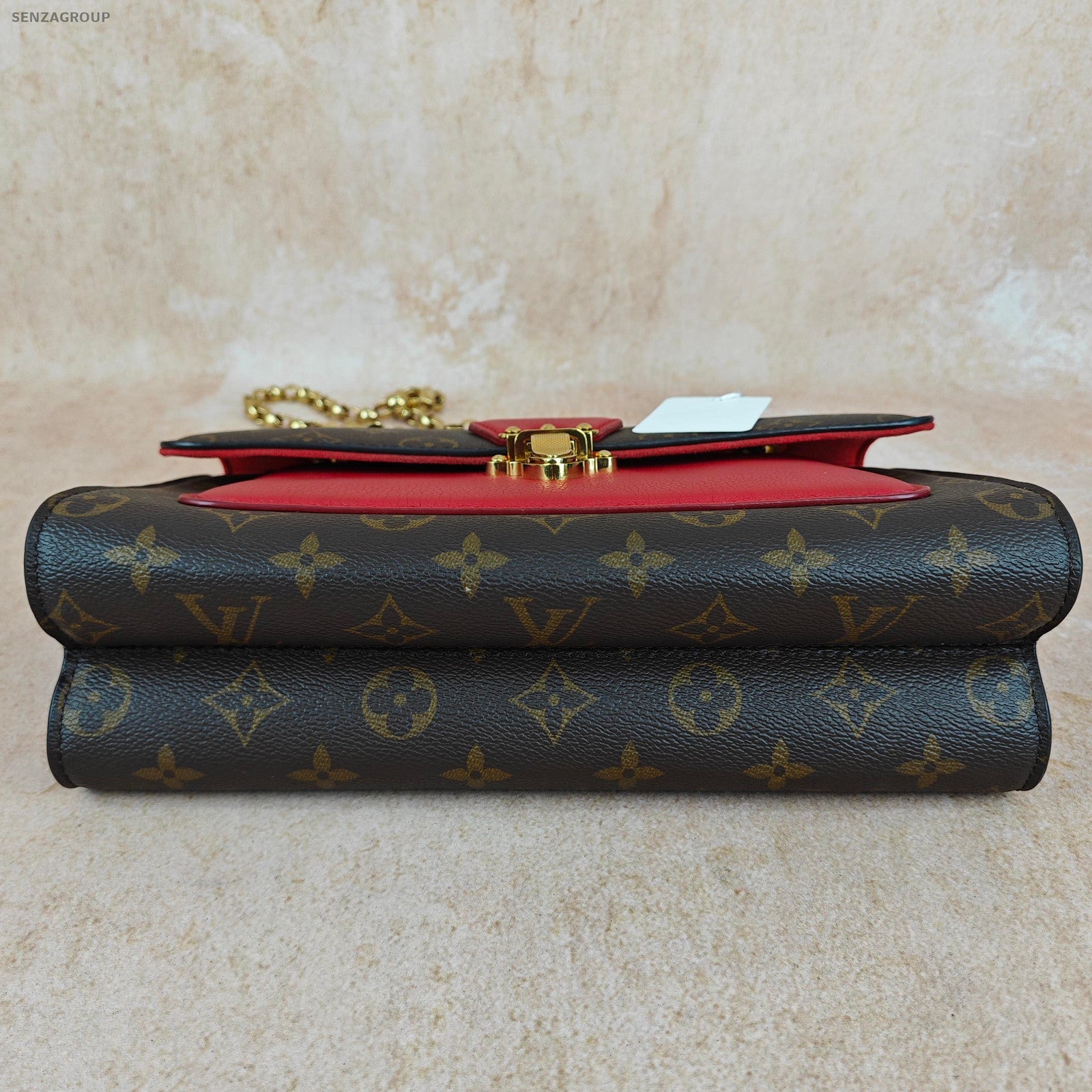 Louis Vuitton Victoire Monogram Red Chain Shoulder Crossbody Bag Women Classic