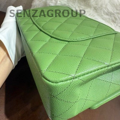 Chanel Classic Flap Medium Green Gold Hardware Quilted Shoulder Bag
