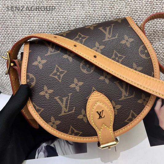 Louis Vuitton Tambourine Monogram Crossbody Brown Gold Women Classic