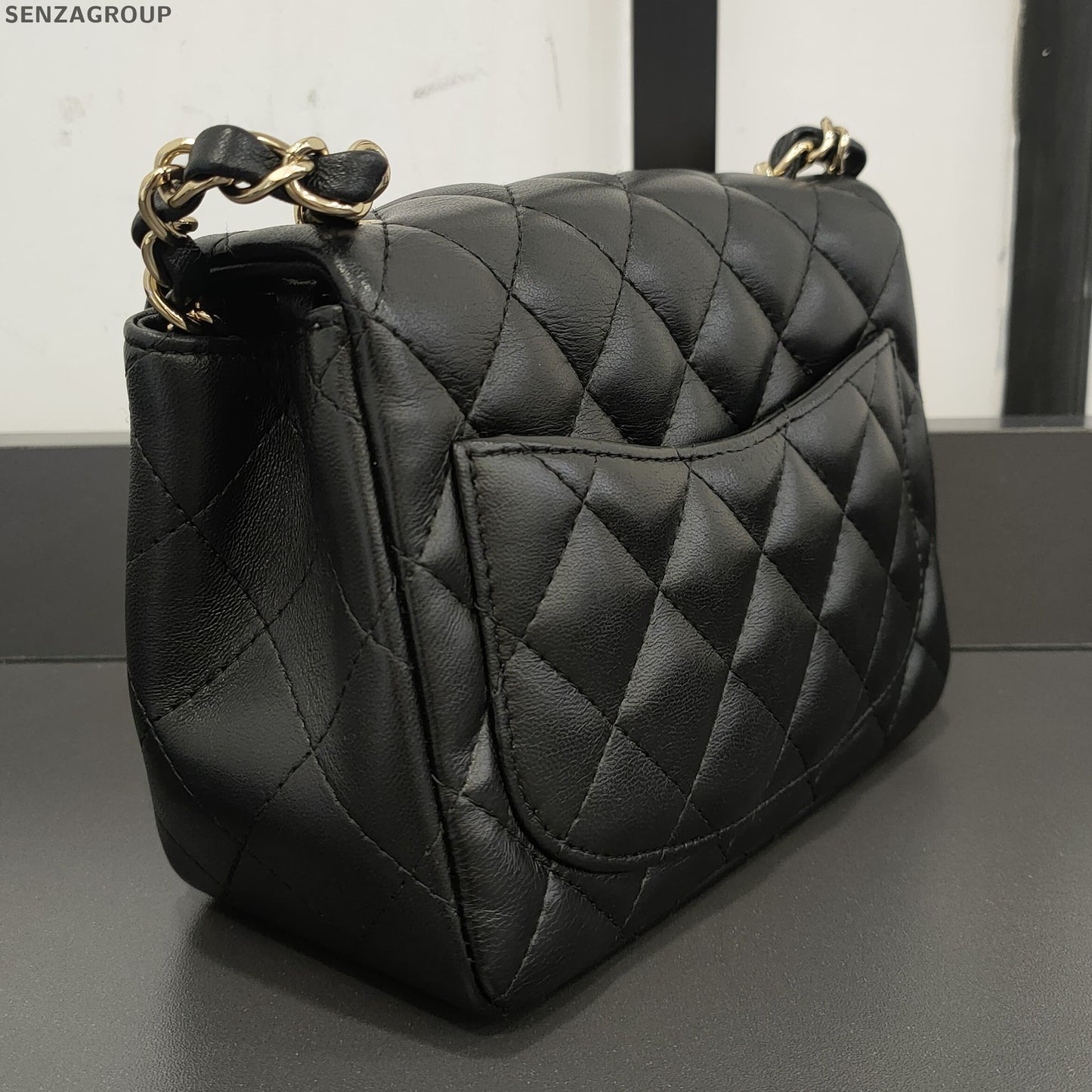 Chanel Classic Flap Black Gold Lambskin Quilted Shoulder Crossbody Bag