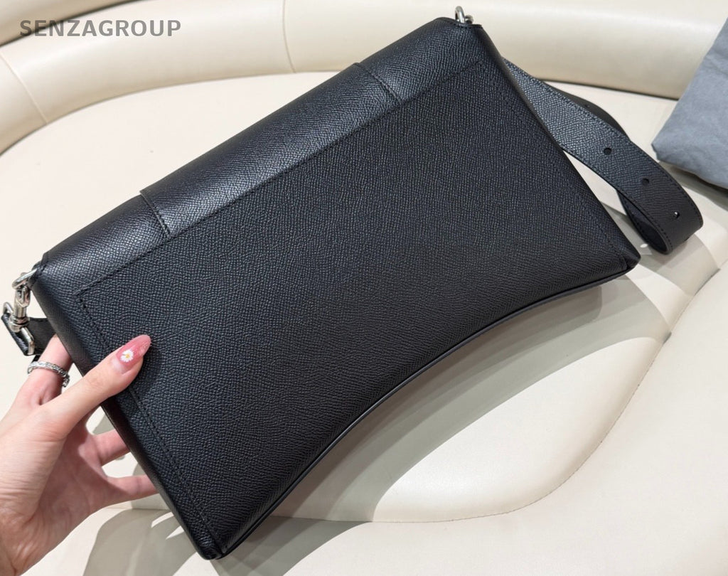 Balenciaga DownTown All leather Shoulder bag Black Silver Classic