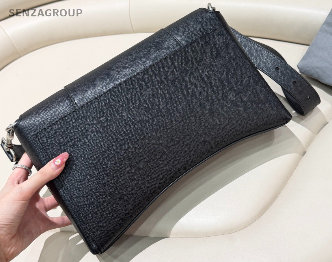 Balenciaga DownTown All leather Shoulder bag Black Silver Classic