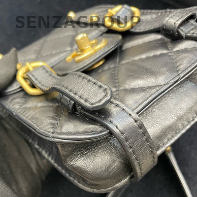 Chanel Black Gold Classic Quilted Shoulder Crossbody Messenger Bag