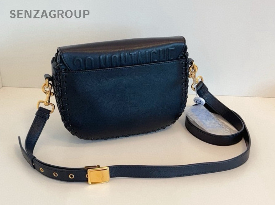 Christian Dior Bobby Frame MM Calfskin Shoulder bag Women Crossbody Black Gold