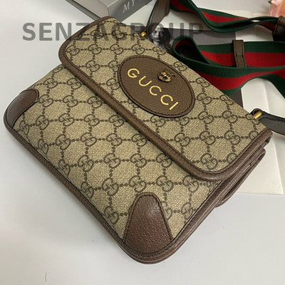 Gucci GG Supreme Crossbody Bag Chest Bag Beige Brown Unisex