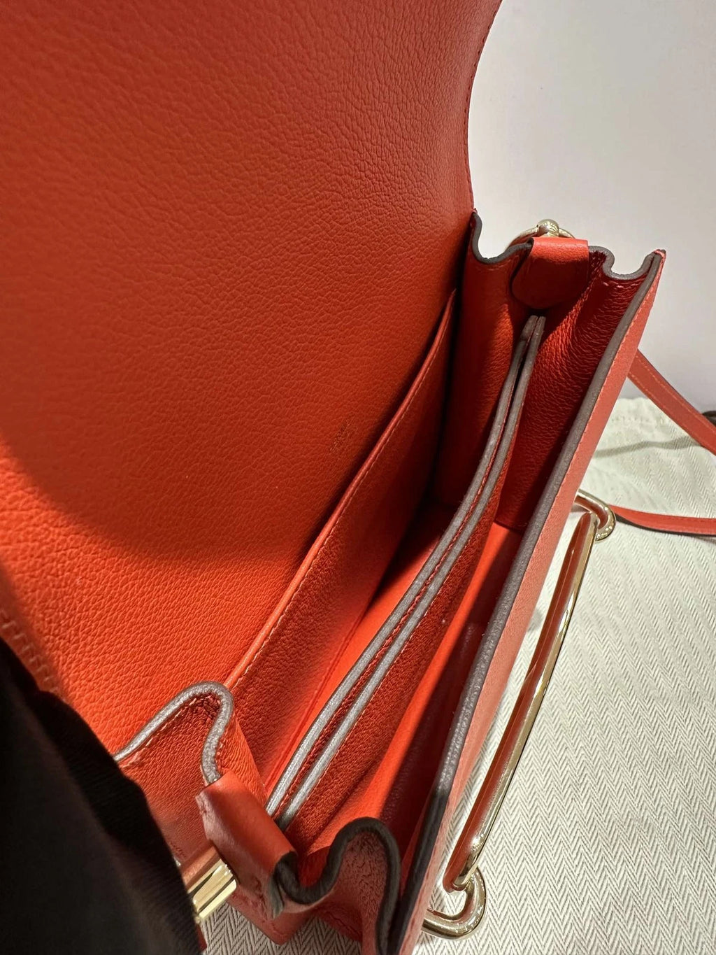 Hermes Mini Roulis19 Orange Crossbody Bag For Women