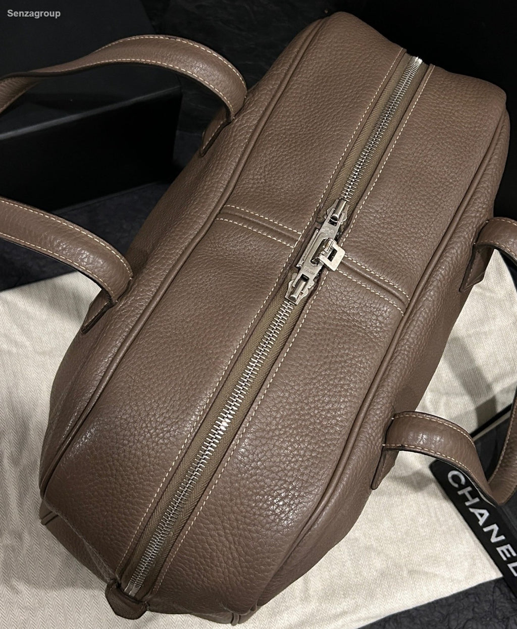 Hermes Victoria35 Top Handle Bag Gray Silver Used Women Classic