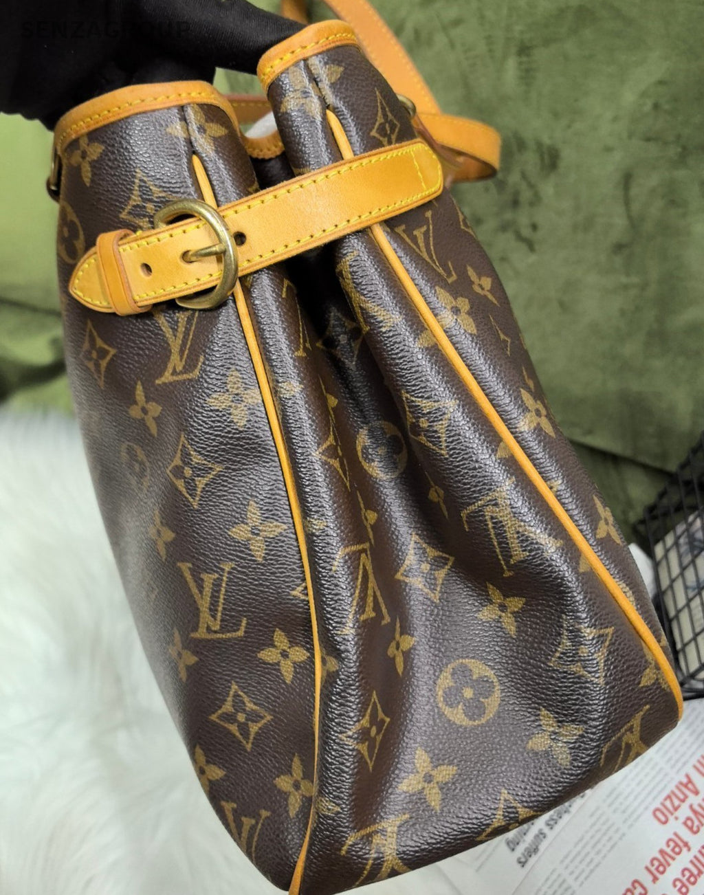 Louis Vuitton Monogram Tote Shoulder Bag Women Brown