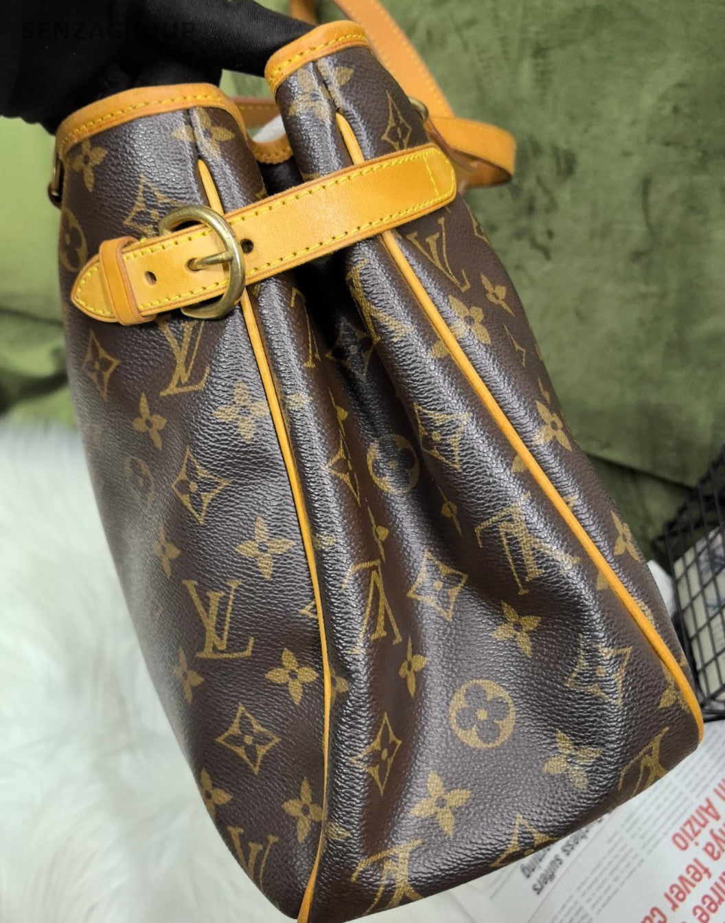 Louis Vuitton Monogram Tote Shoulder Bag Women Brown