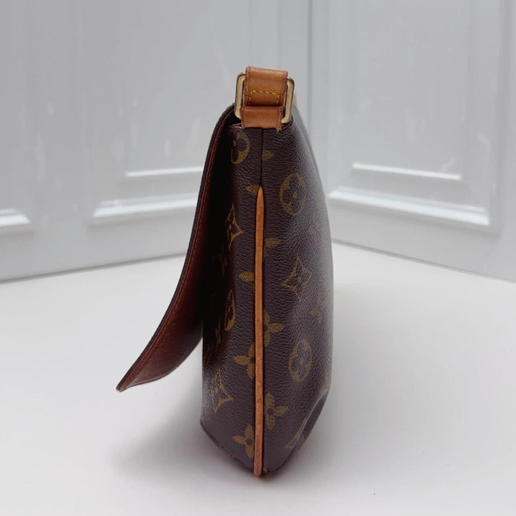 Louis Vuitton Musette Tango Monogram Shoulder Crossbody Brown Gold Women Vintage