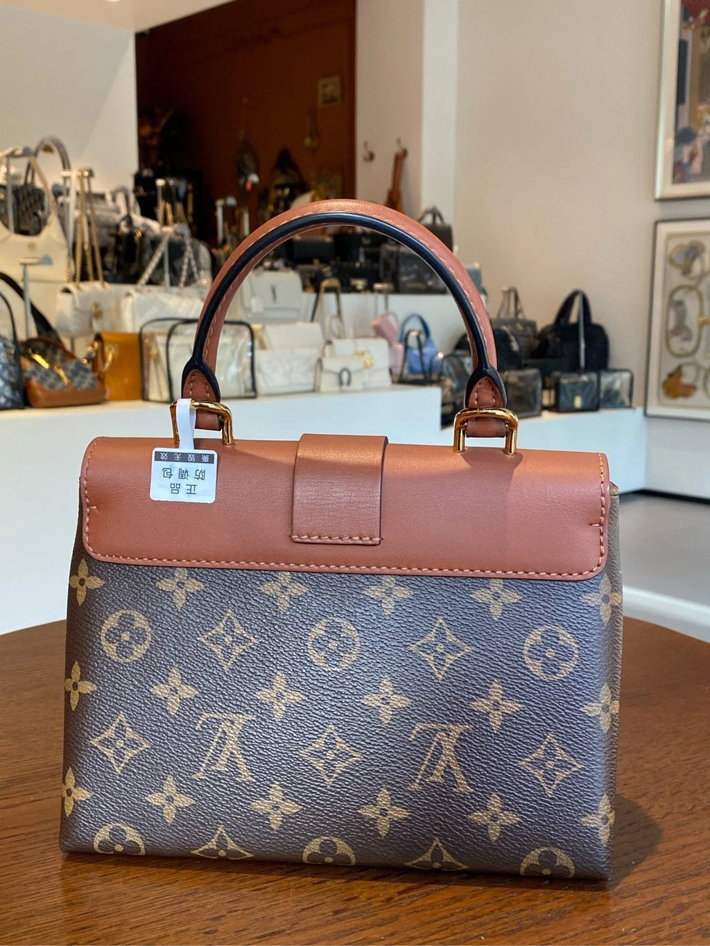 Louis Vuitton Brown Leather Locky BB Top Handle Bag For Women
