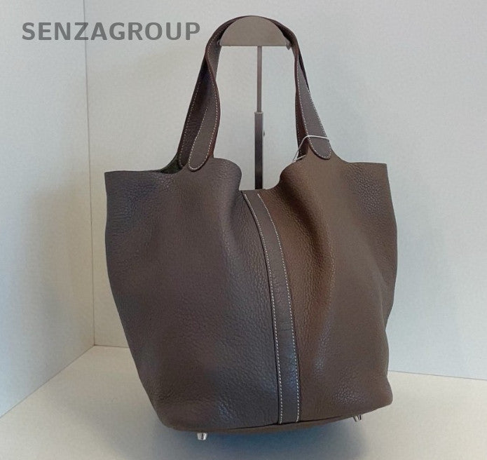 Hermes Picotin26 Top Handle Bag Shoulder Bag Gray Silver Unisex Adults Classic
