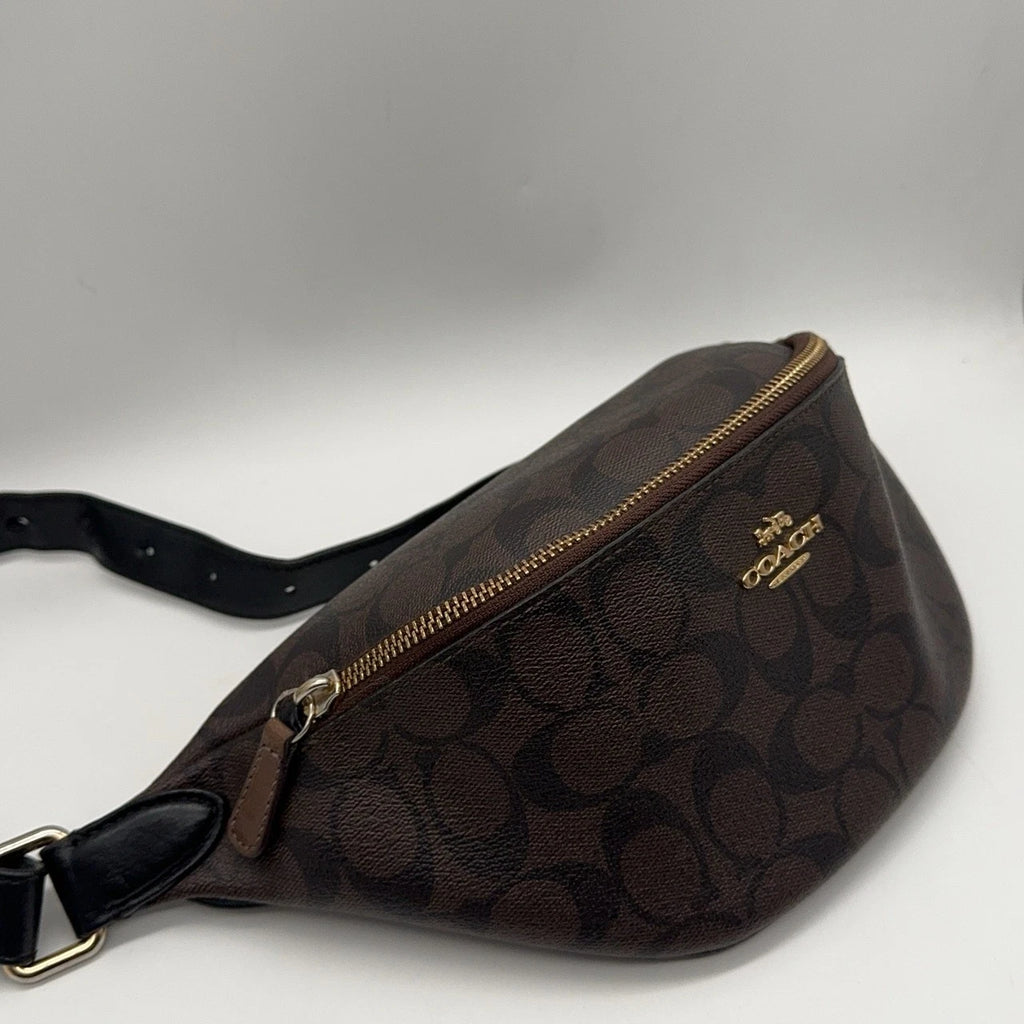 Coach Large Monogram Patchwork Leather Crossbody Fanny Chest Bag Women