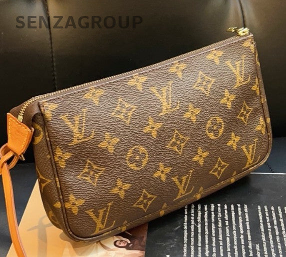 Louis Vuitton Monogram Zipping Top Handle Bag Brown Gold Used Women Classic