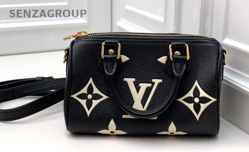 Louis Vuitton speedynano All-Leather Top Handle Shoudler Crossbody Bag Black