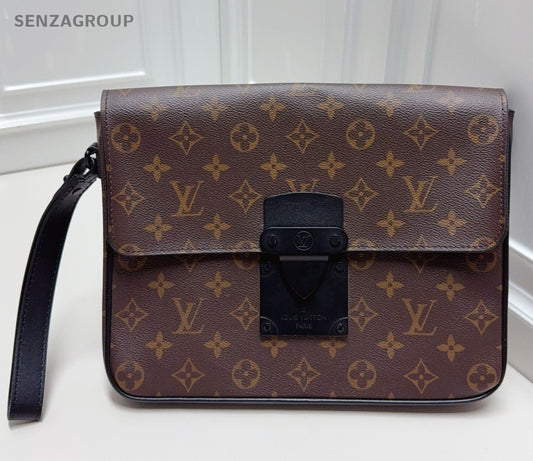 Louis Vuitton Slock Monogram Clutch Brown Used Women Classic