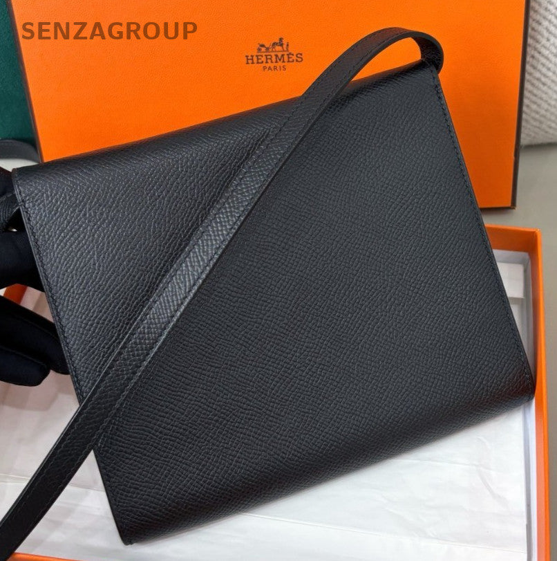 Hermes Clic16 Epsom Black Silver Crossbody Women Classic Fashion