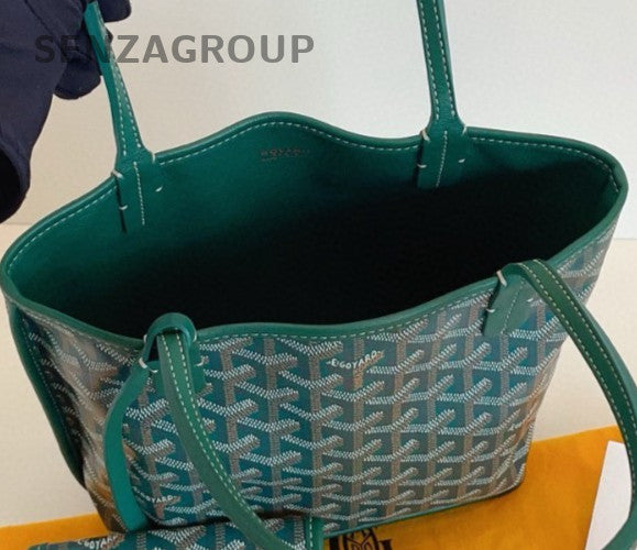 Goyard Anjou Mini Tote Shoulder Bag Green Used Women Classic Designer