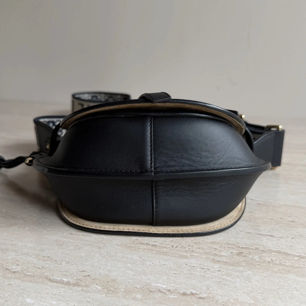 Loewe Gate Dual Mini Leather Wide Strap Black Shoulder Bag Crossbody