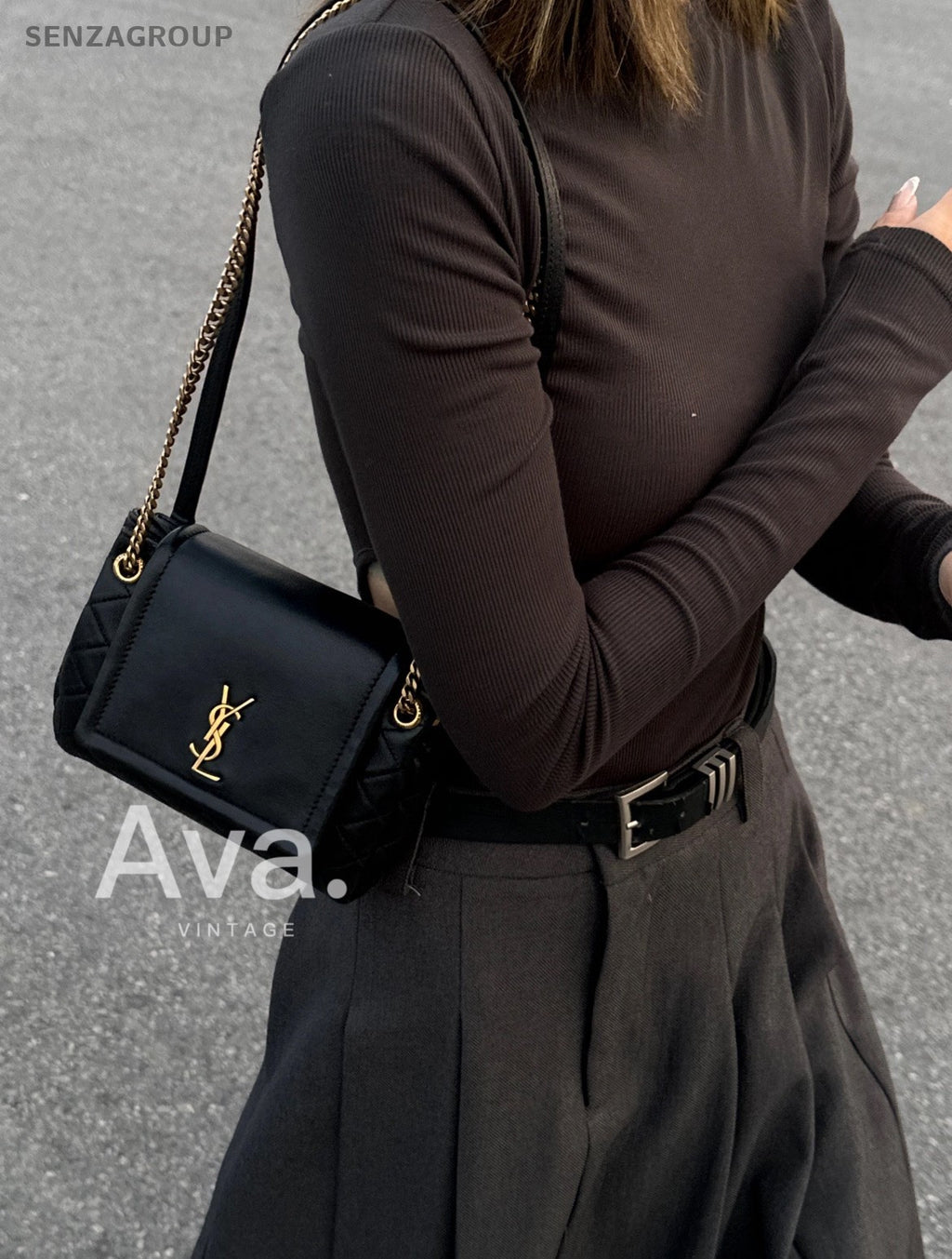 YSL Saint Laurent mini Nolita Diamond pattern Chain Strap Crossbody Brand NEW