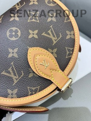 Louis Vuitton Monogram Tambourine Saddle Crossbody Bag Brown Gold