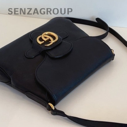 Gucci Blondie 2Way Shoulder Bag Crossbody Black Gold Women Classic Fashion