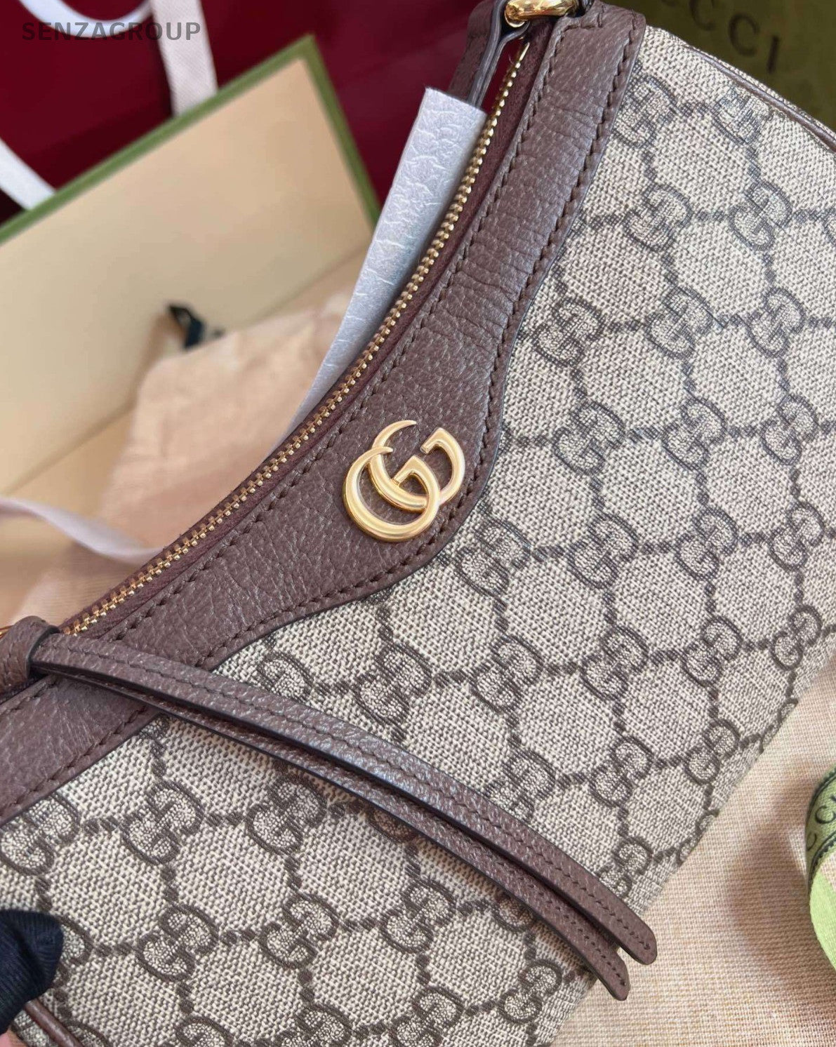 Gucci Ophidia GG Supreme Underarm Bag Shouldre Bag Women Brown Brand New