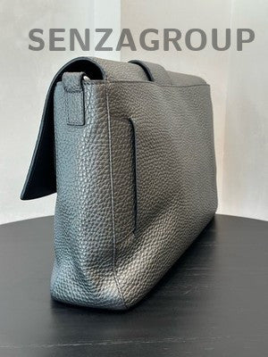 Fendi Silver Grey Leather Large Tote Shoulder Crossbody Bag Men Silver Hardware