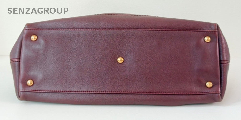 Salvatore Ferragamo Gancini Top Handle Bag Red Gold Used Women Classic Designer