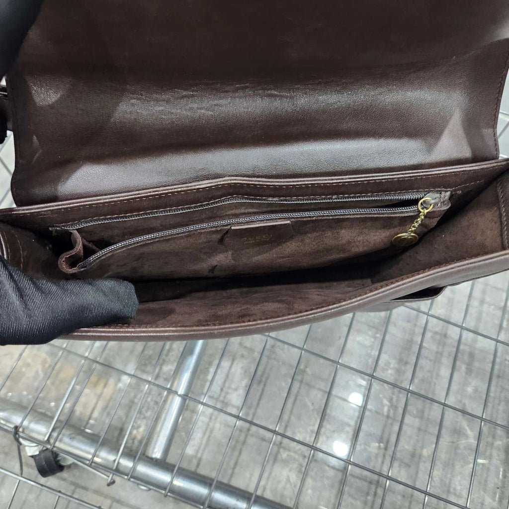 Gucci Vintage Brown Flap Shoulder Crossbody For Women