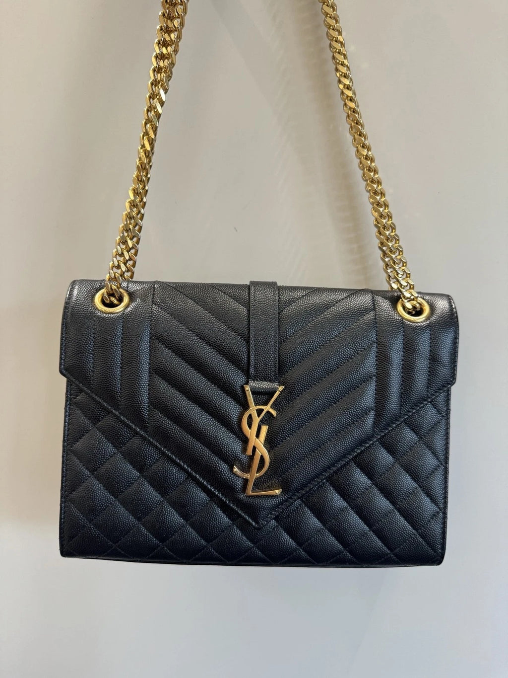 YSL Bronze Envelope Caviar Leather Shoulder Crossbody For Women