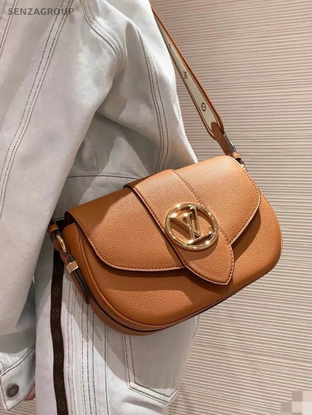 Louis Vuitton Pont 9 soft Shoulder Crossbody Bag Brown Unisex Adults