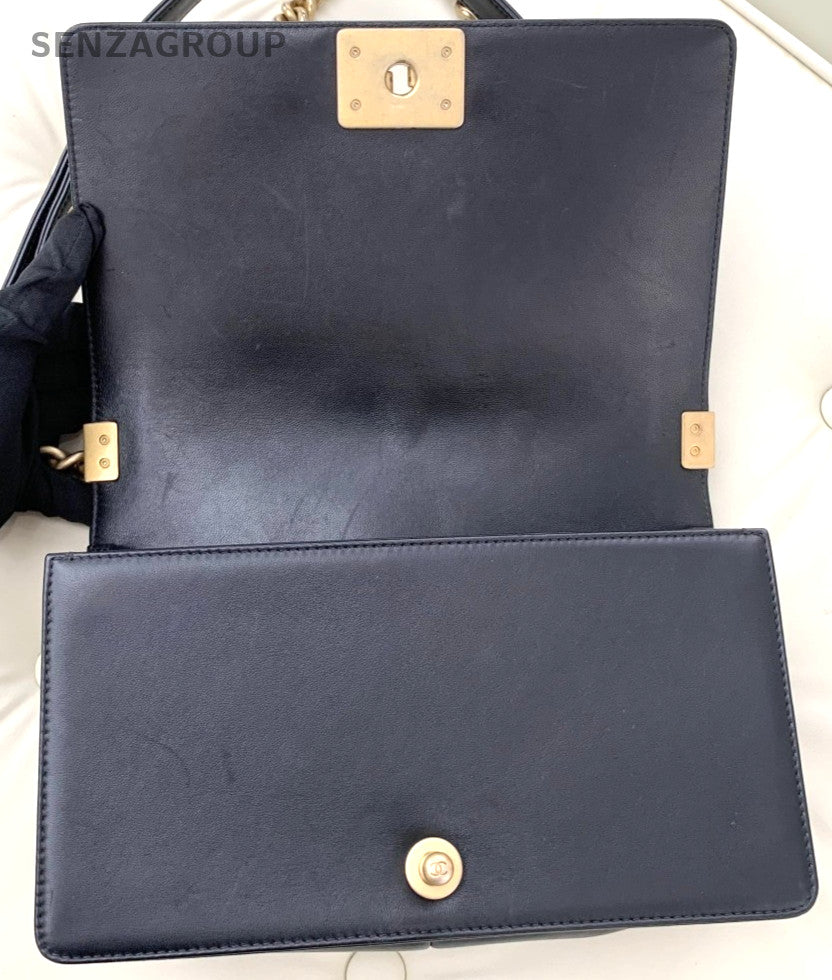 CHANEL Leboy CC chain Medium Shoulder bag Crossbody Black Gold