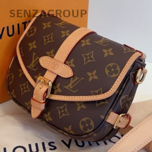 Louis Vuitton Saumer BB Monogram Top Handle Bag Shoulder Bag Brown Gold Women