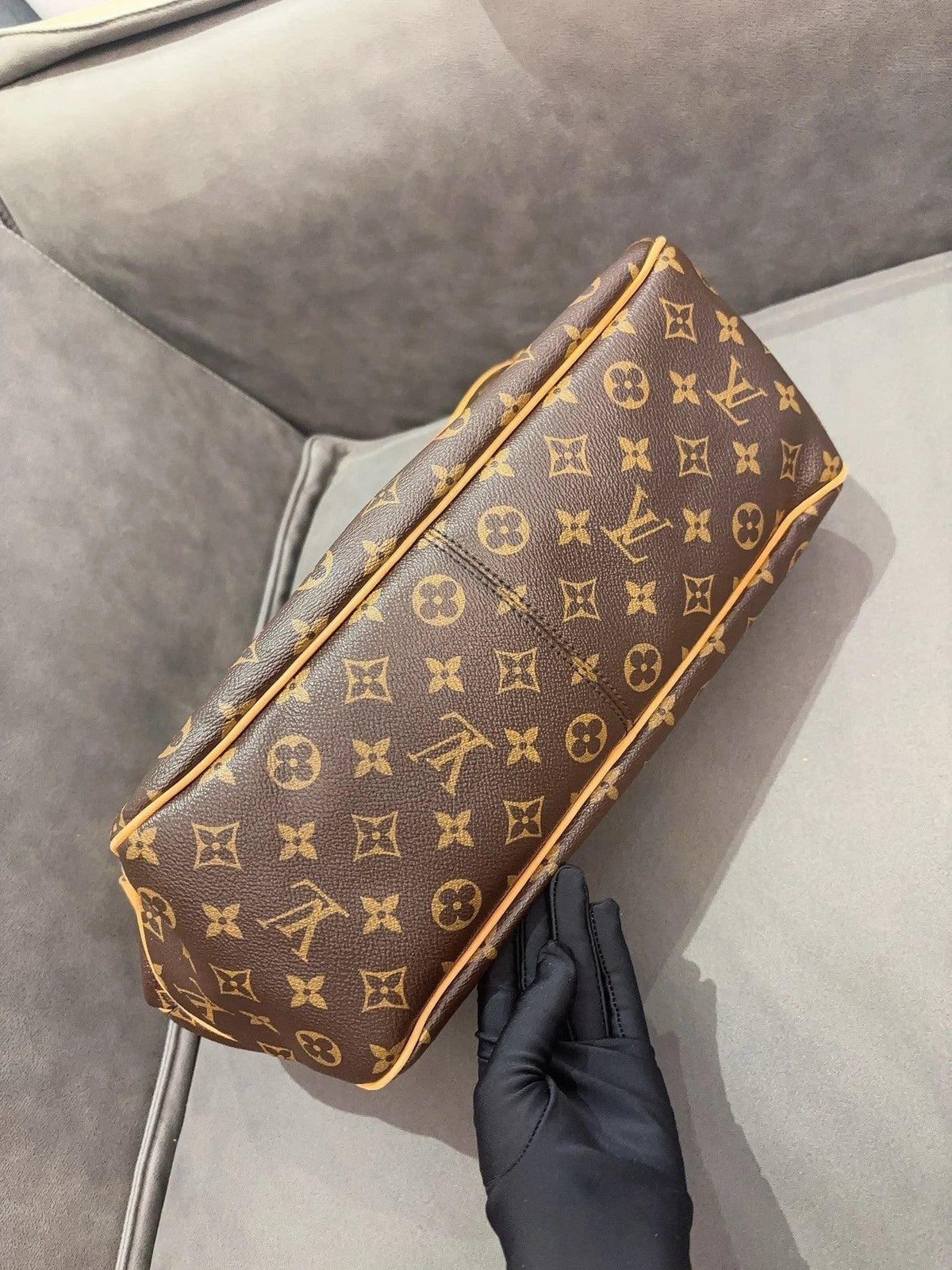 Louis Vuitton Delightful PM Monogram Shoulder Bag Brown Gold Used Women Classic