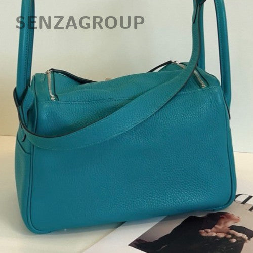 Hermes Lindy26 Shoulder Bag Green Silver Used Women Classic Designer