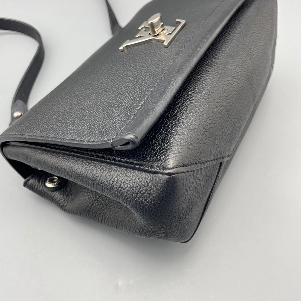 Louis Vuitton Lockme PM Chain Shoulder Crossbody Bag Black Silver Women