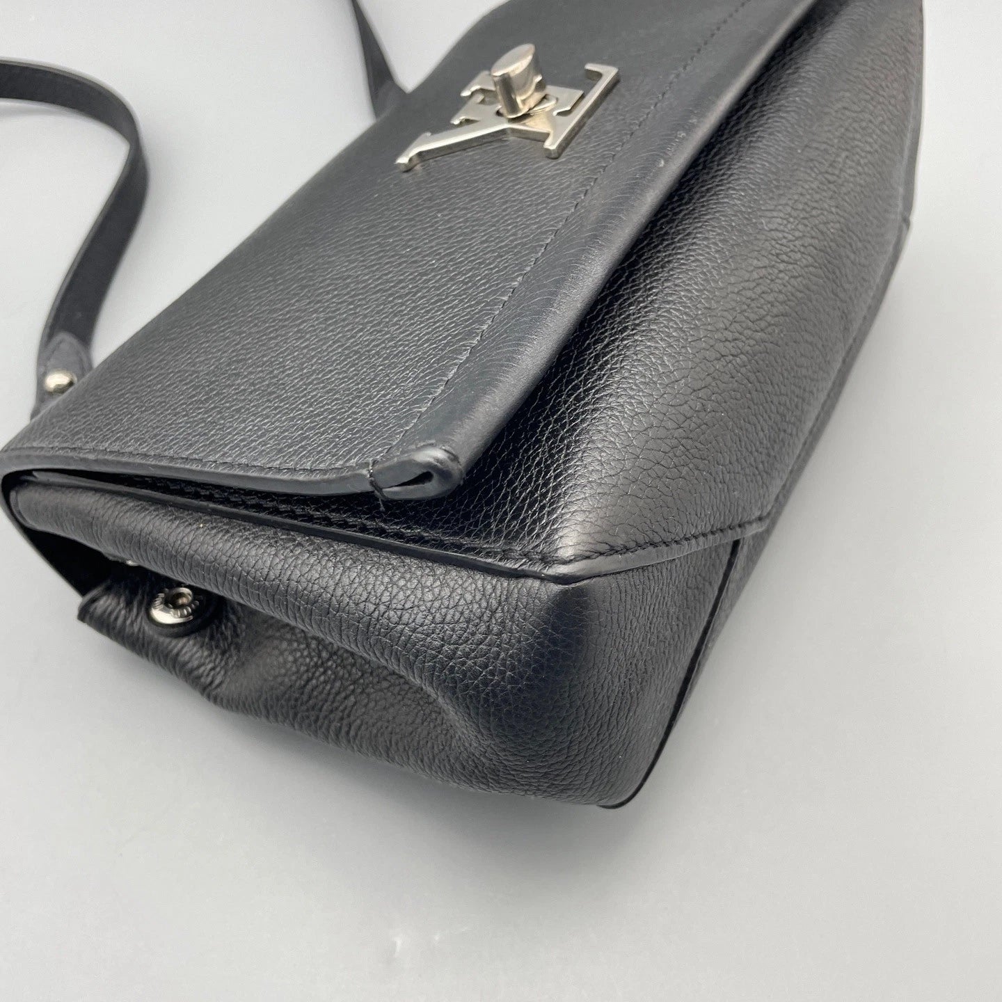 Louis Vuitton Lockme PM Chain Shoulder Crossbody Bag Black Silver Women