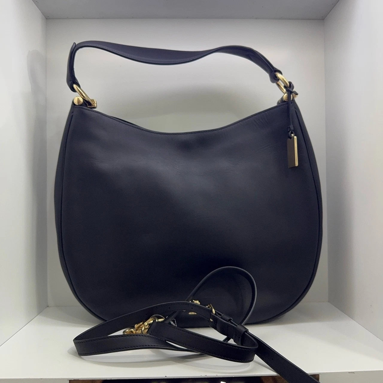 Coach Black Leather Handbag Shoulder Crossbody Bag For Women
