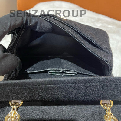 Chanel 2.55 Black Gold Chain Shoulder Bag Classic Women Fashion