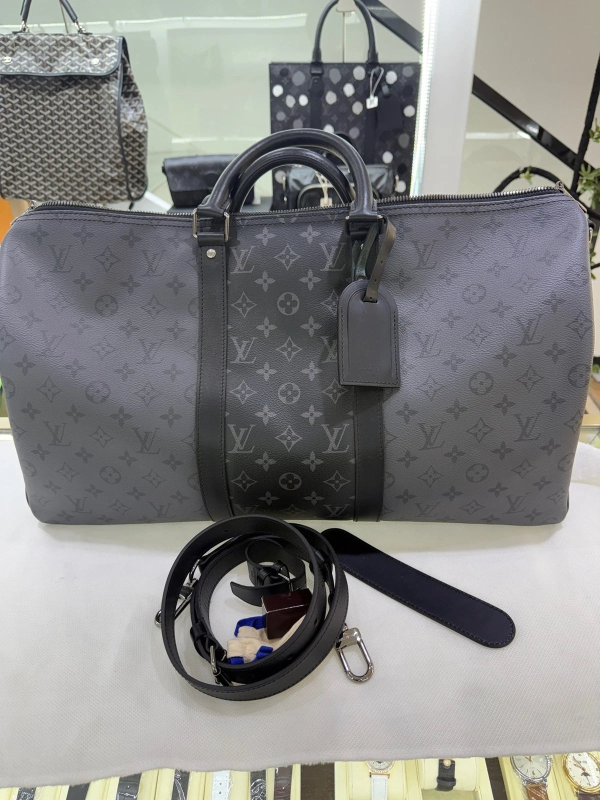 Louis Vuitton Black Keepall50 Bandouliere Travel Bag For Unisex