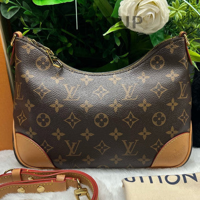 Louis Vuitton Monogram Yellow Calfskin Chain Shoulder Bag Brown Gold