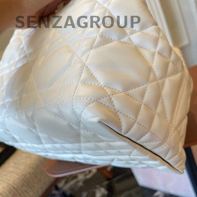 Dior Medium Toujours Bag White Gold Calfskin Cannage Handbag