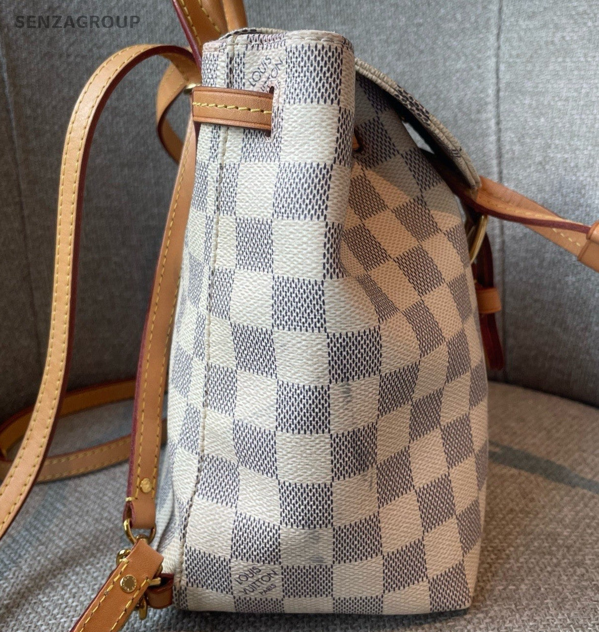 Louis Vuitton Sperone Mini Backpack White Gold Used Women Classic Fashion