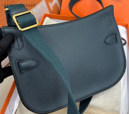 Hermes Evercolor Mini Shoulder Bag Green Gold Used Women Designer