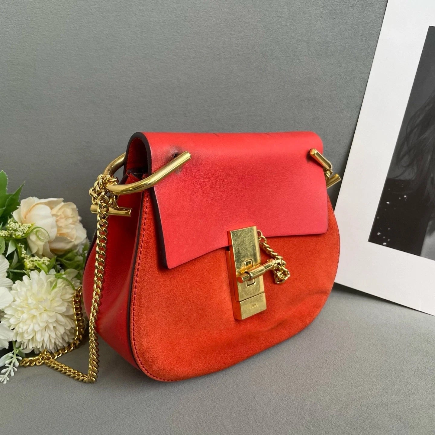 Chloe Red Leather Crossbody Bag For Women