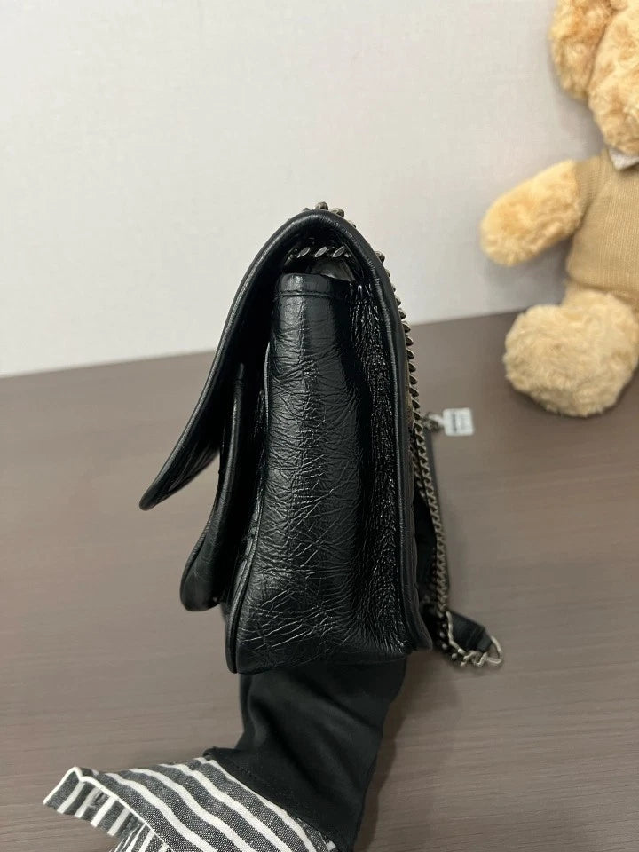 YSL Black Silver Small Niki Shoulder Crossbody Bag For Women